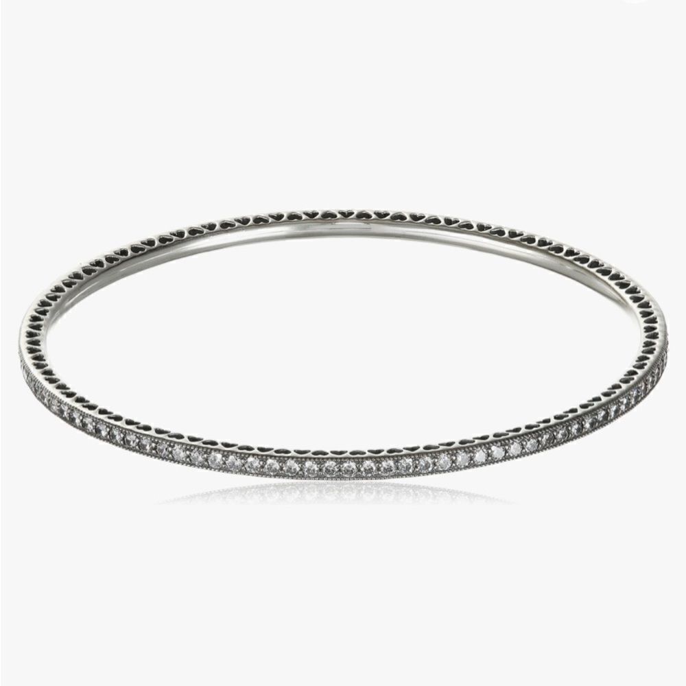 Pandora ALE 925 Oval Bangle Bracelet Twinkling Forever, Clear Cubic Zirconia